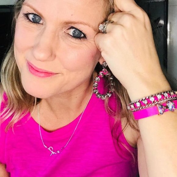 Stella & Dot | Versatile💗Hot Pink+Crystal Rhinestone+Silver Neon DreamEa… - Picture 11 of 16